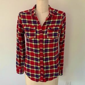 Abercrombie & Fitch long sleeve button down plaid flannel shirt